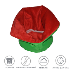 Домик для грызунов Монморанси "Хома", цвет: красно-зеленый, 9х7 см.