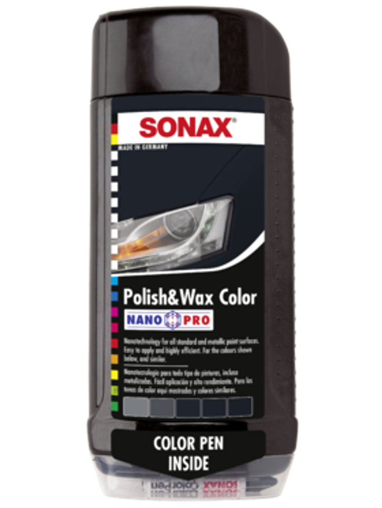 296100 SONAX Цветной полироль с воском (черный) NanoPro 0,5 л