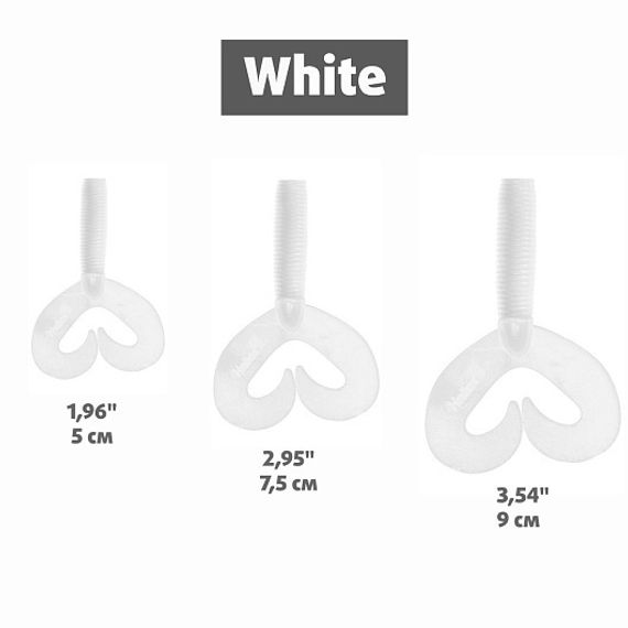 Твистер Helios Credo Double Tail 3,54&quot;/9 см White 5шт. (HS-28-001)