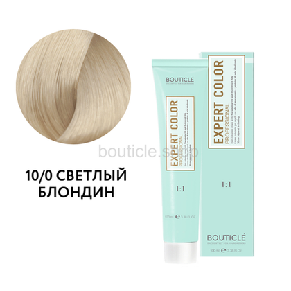 Bouticle Expert Color Hair Color Cream Профессиональный перманентный крем-краситель для волос цвет 10.0 светлый блондин, 100 мл
