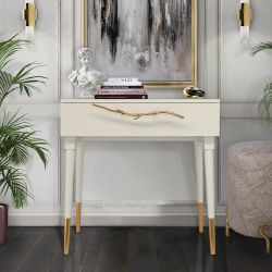 Консоль Арт Колор matte Стайл Голд Кремовый белый матовый