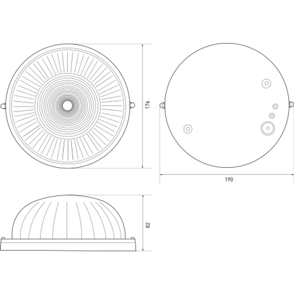 Светильник ЭРА НБП 03-60-001 Акватермо алюминий/стекло IP54 E27 max 60Вт D176 круг черный | Светильники ЖКХ РБ