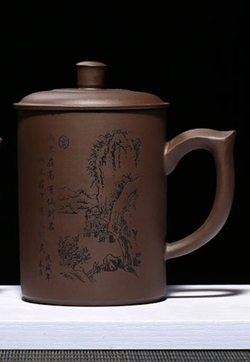 250047 Кружка "Хижина в горах" с крышкой 500 мл, глина, коричневый