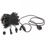 Гирлянда для улицы 11м 100 ламп LED чёрный провод, 8 реж, IP-65, Теплый белый (возможность соединения)