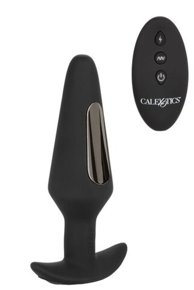 Черная анальная пробка с электростимуляцией Volt Electro-Flare - 14,5 см. (Цвет: черный)