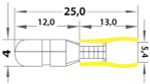 Разъем штекерный изолированный штекер 5 мм 4-6 мм² (РШи-п 6.0-5/РшИп5.5-4) желтый REXANT