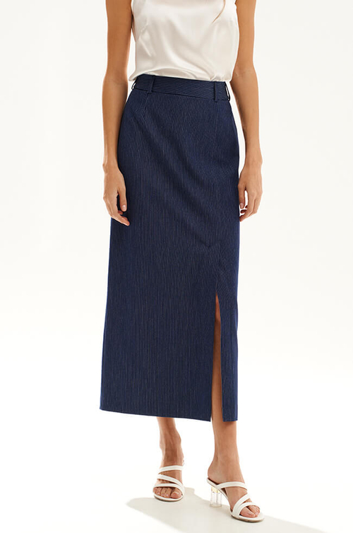 4944 Юбка женская (синий в полоску)