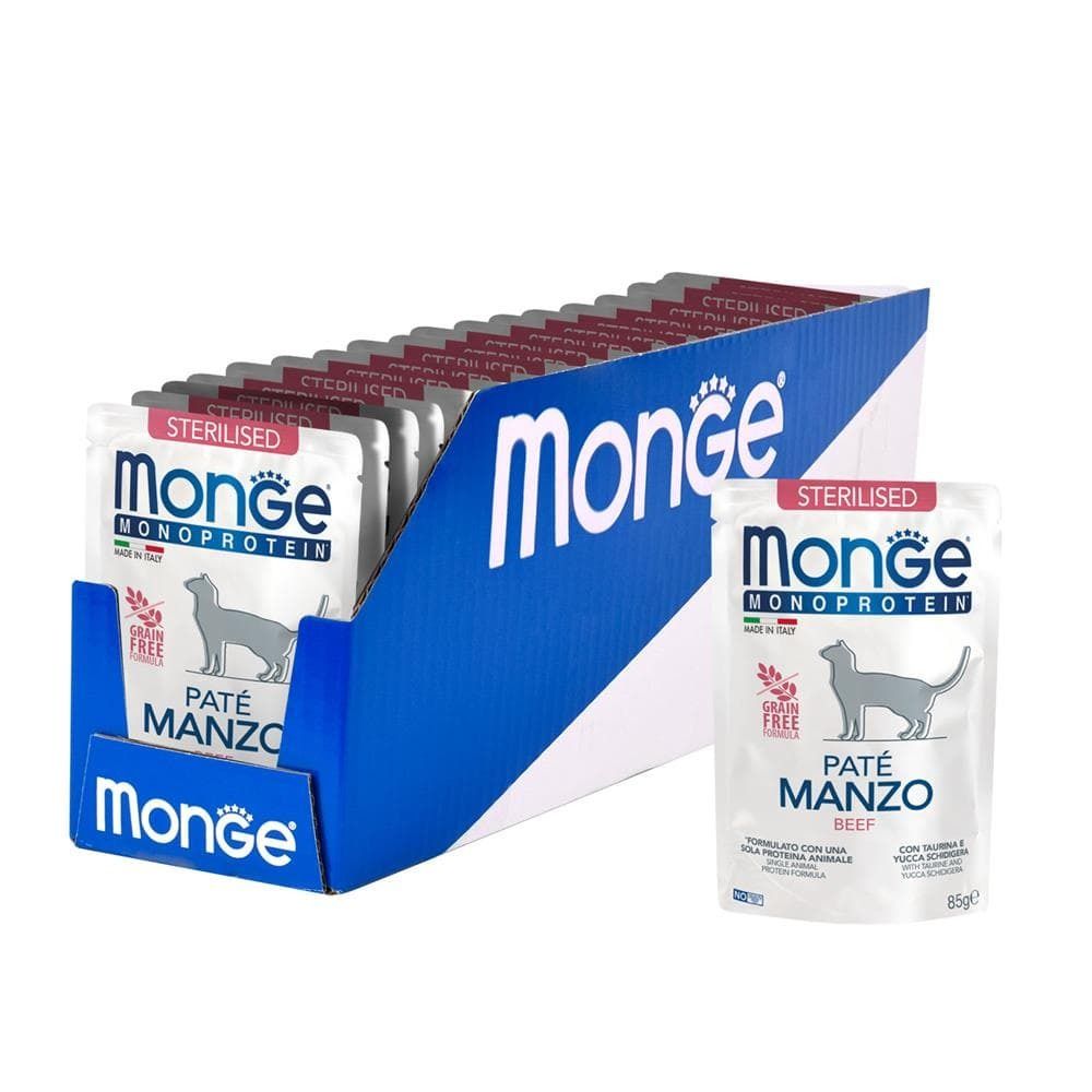 Monge Cat Monoprotein Pouch паучи для стерилизованных кошек говядина 85г