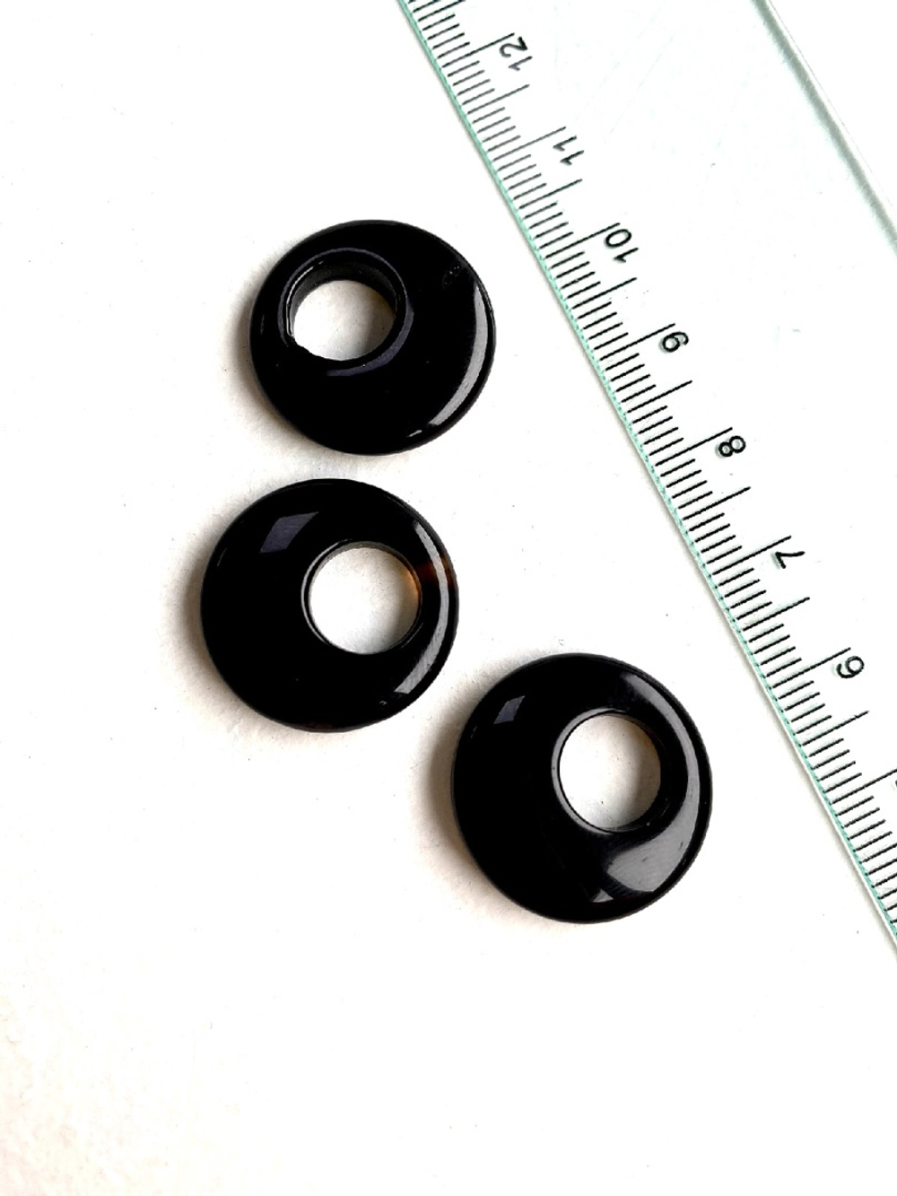 бв18-ча Бублик вытянутый 18мм, черный агат