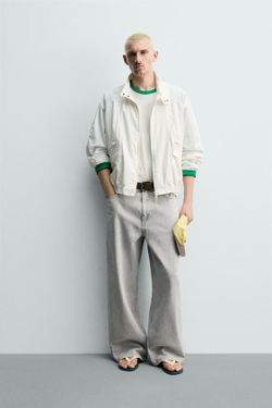 ZARA БРЮКИ RELAXED STRAIGHT FIT В ПОЛОСКУ, ПОЛОСКИ