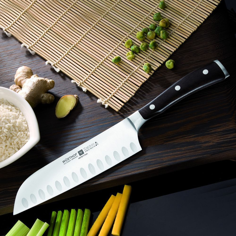 Нож Японский Шеф с углублениями 17см Wuesthof Ikon Германия фото