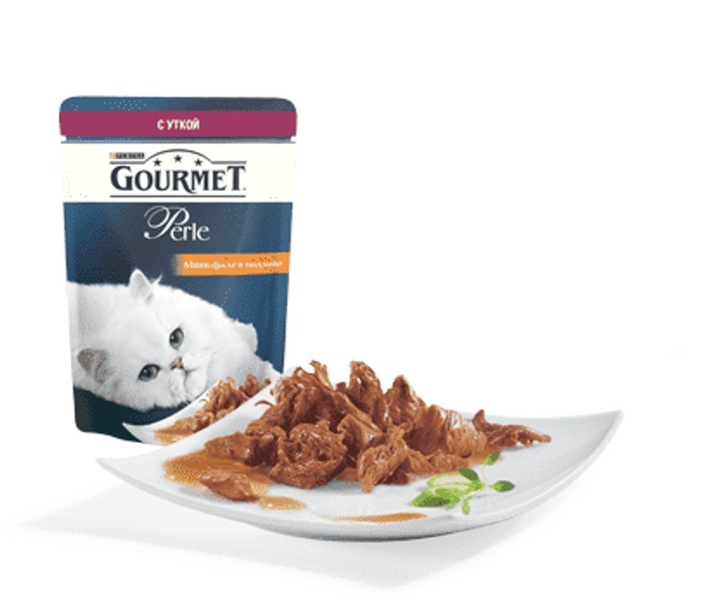 *Влажный корм Gourmet Перл Нежное филе для кошек, с уткой в соусе, Пауч 85г *Влажный корм Gourmet Перл Нежное филе для кошек, с уткой в соусе, Пауч 85г