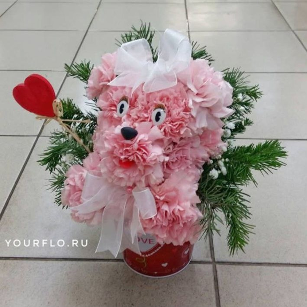 Щенок из диантусов