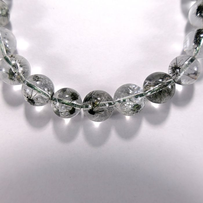 Бусина из кварца с голландитом (Урчинского кварца), класс ААА, шар гладкий 9 мм