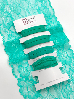 Эластичное кружево ментоловое (ярче резинок) ширина 20 см