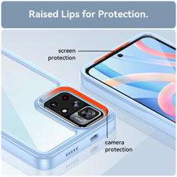 Усиленный защитный чехол с мягкими рамками синего цвета для Xiaomi Poco M4 Pro 5G, мягкий отклик кнопок