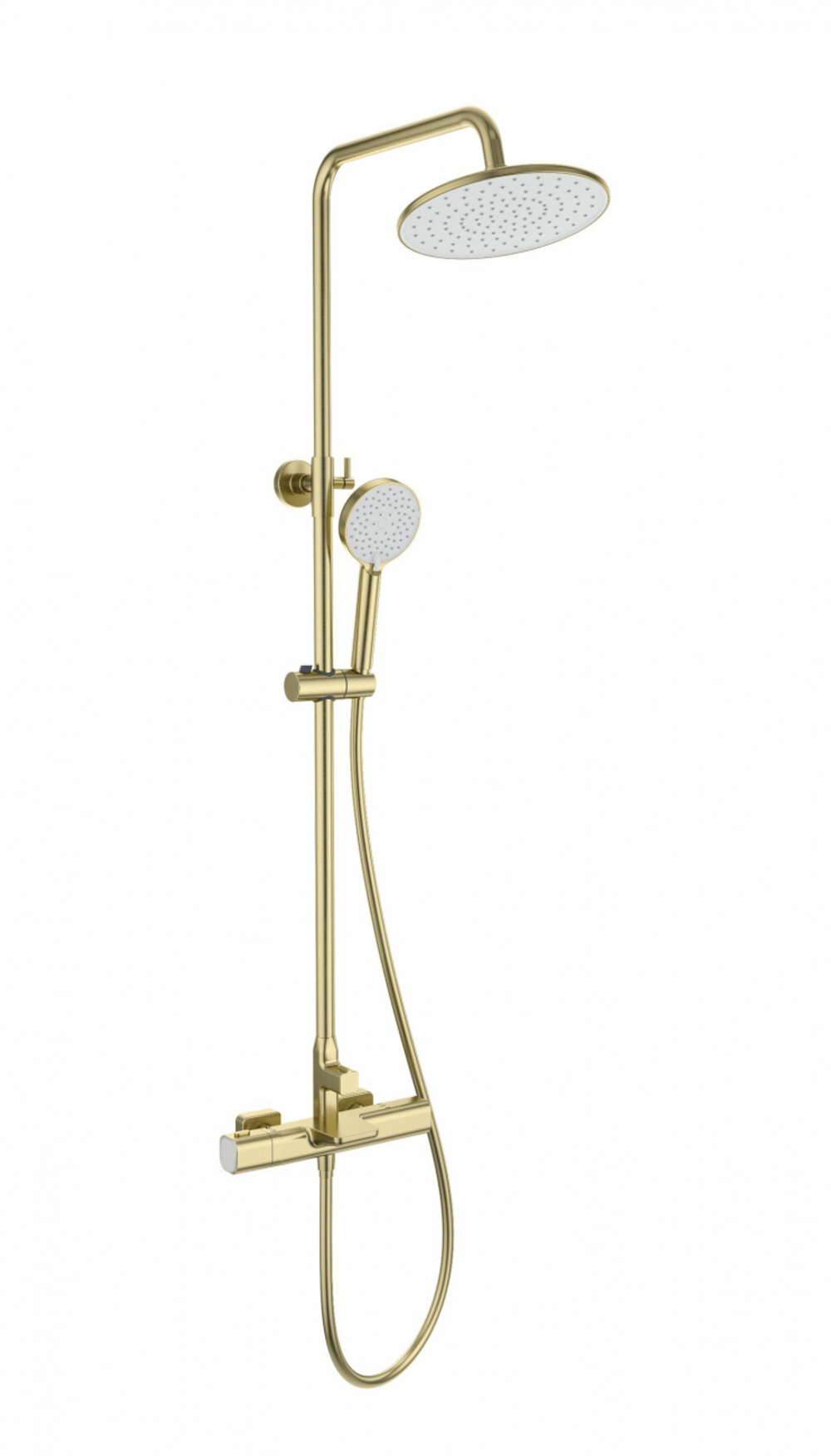 Душевая система с термостатом WONZON & WOGHAND Plate, Брашированное золото (WW-C3017-A-BG)