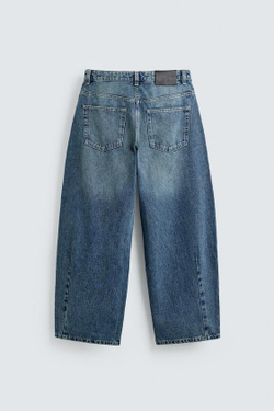 ZARA ДЖИНСЫ BALLOON FIT, ВЫЦВЕТШИЙ СИНИЙ