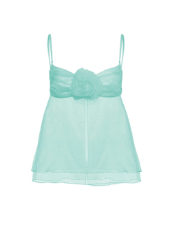 Топ из тонкой органзы с цветком