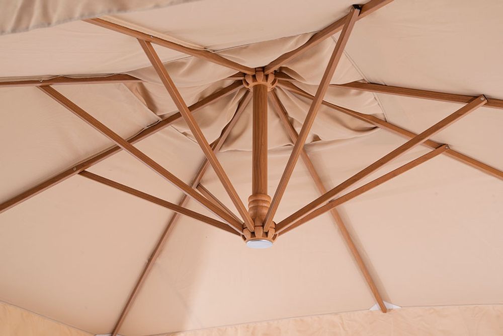 "Корсика" зонт уличный 3х3м на боковой алюминиевой опоре, цвет под дерево