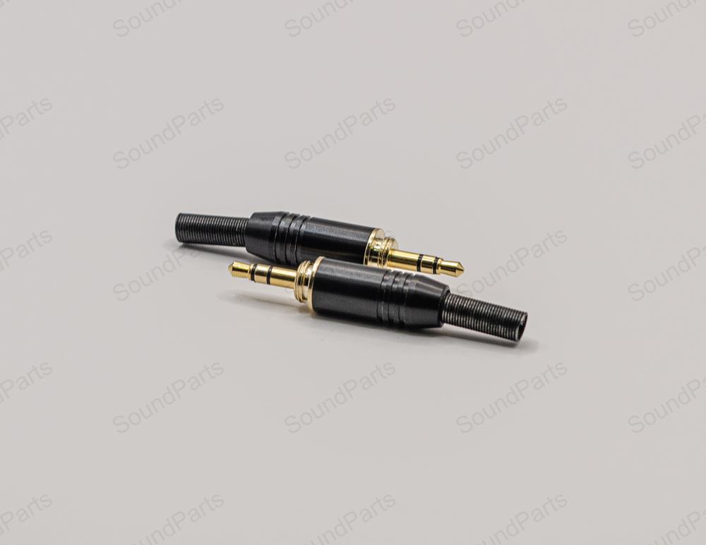 Mini Jack 3,5 mm с наружной резьбой (Черный) + переходник 6.3