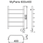 Полотенцесушитель электрический MYFREA My Paris 60/40 правый тэн, шт