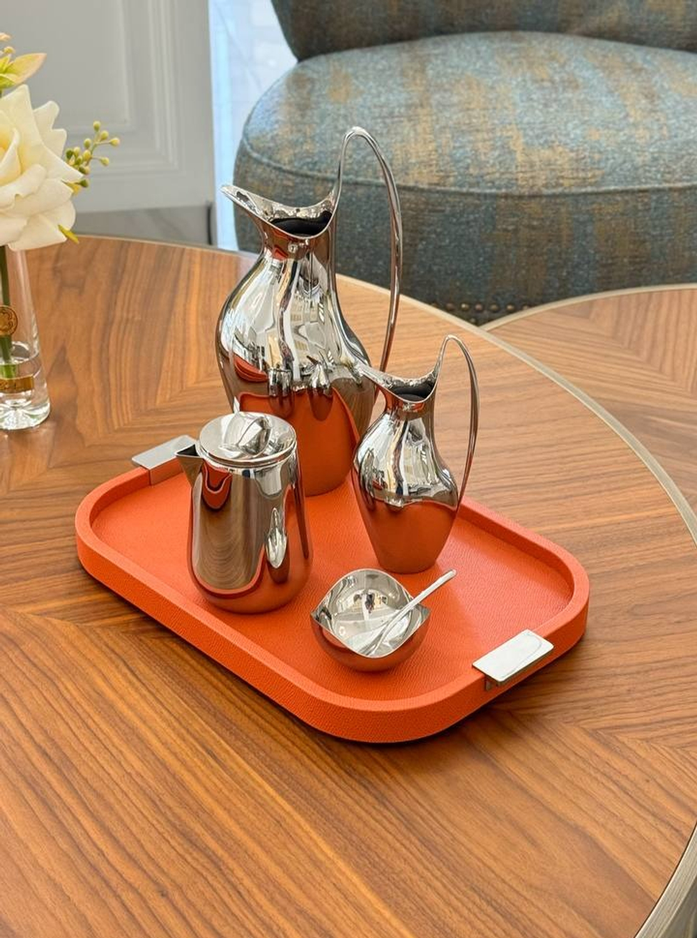 Поднос Giobagnara Puccini Chrome/Mango, 49 x 36.5 см