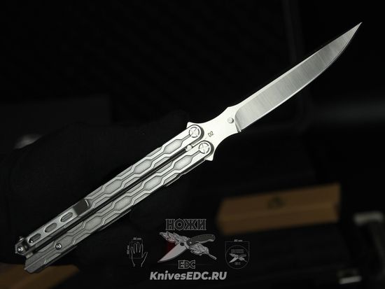 Складной нож бабочка REPTILIAN "Плазма-01" c клинком из стали D2, рукоять титан