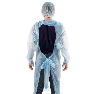 Фартук-халат полиэтиленовый одноразовый 120х195 мм плотность 18 мкм Albens 10 шт голубой