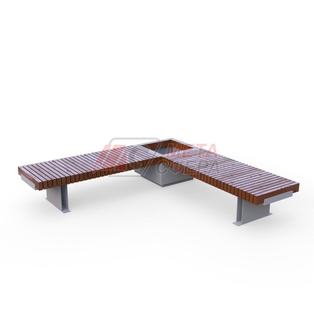 Лавка Rail Road 03 угловая с вазоном