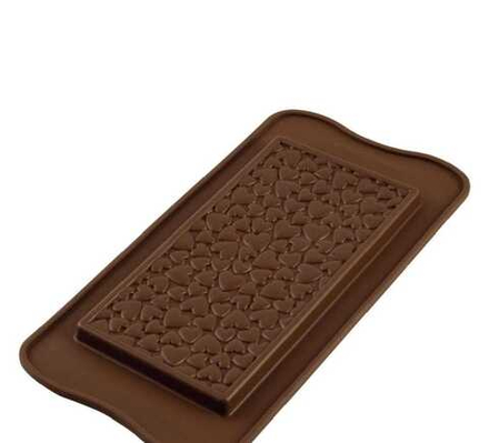 Форма силиконовая "Плитка шоколада Сердечки"