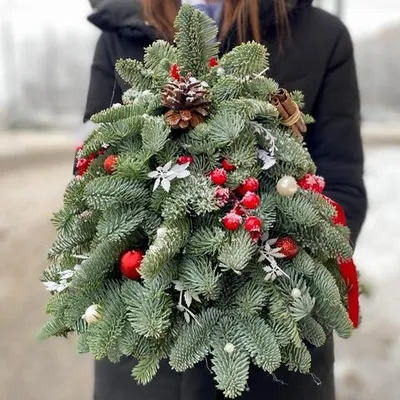 Фотография Елочка из живой хвои новогодняя / 35 см купить в магазине Афлора