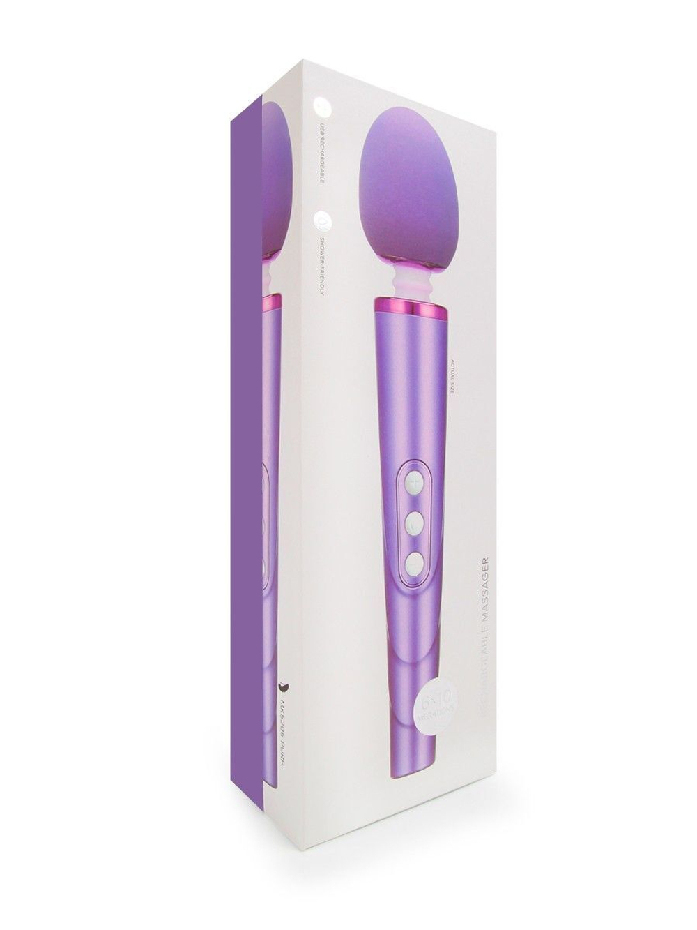 Сиреневый жезловый вибромассажер с головкой на гибкой шее - 25,5 см. (Цвет: сиреневый)