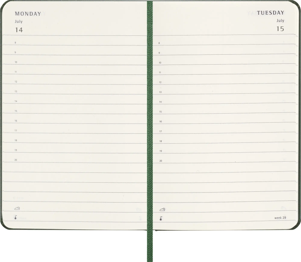Ежедневник на 2025 год Moleskine Classic (DHK1512DC2) 9х14см твердая обложка зеленый
