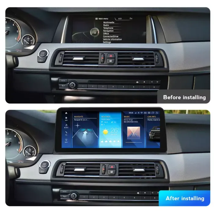 Магнитола для BMW 5 (F10) 2010-2012 CIC - Kuberg MKD монитор 12.3", Android 11, Быстрая, CarPlay, 4G SIM-слот