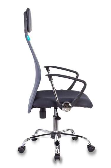 Кресло руководителя Бюрократ KB-6N темно-серый TW-04 TW-12 сетка/ткань с подголов. крестов. металл х