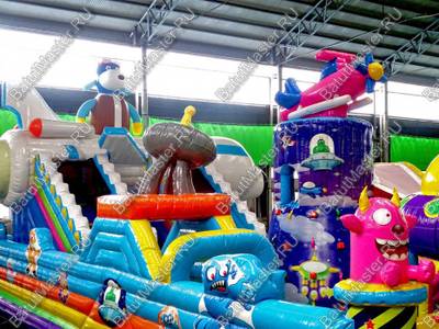 Коммерческий батут "Космические зверята" 16*8*7 м