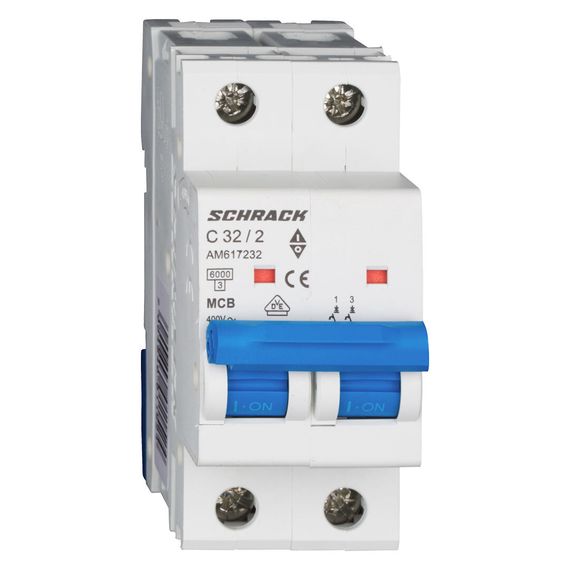 Автоматический выключатель Schrack Technik 2P C 32A 6kA Amparo AM617232--