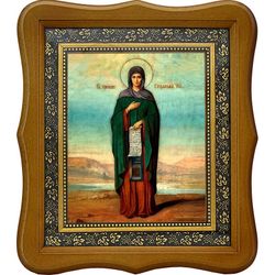 Елизавета Чудотворица, игумения Константинопольская. Икона на холсте.