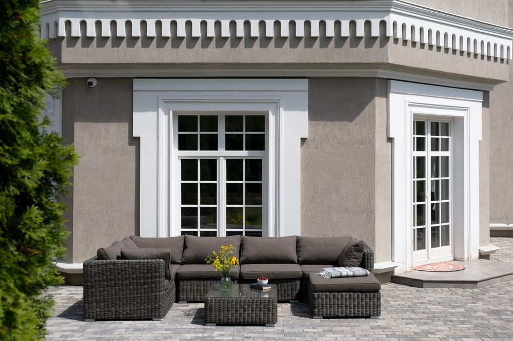 "Лунго" трансформирующаяся лаунж-зона из искусственного ротанга, цвет графит