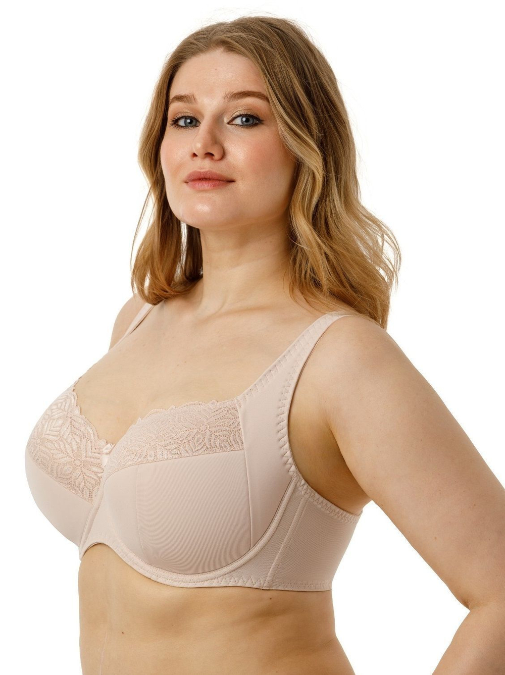 Бюстгальтер на каркасах с мягкими чашками и широким станом (Размер: 95C) (Цвет: белый)