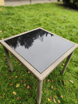 Стол из искусственного ротанга 80х80 АНТАЛИЯ «Antalija» — Greige