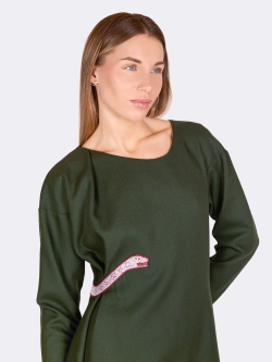 Платье с драпировкой и вышивкой OLA OLA