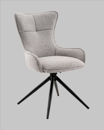 Стул обеденный, крутящийся Irigo, ткань светло-серая