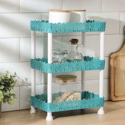 Трехъярусная этажерка «Ромашки» (26х17х32 см) (Цвет: разноцветный)