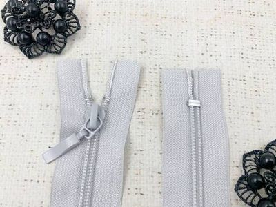 Молния спираль н/р, Т5, L 20 см, светло-серый