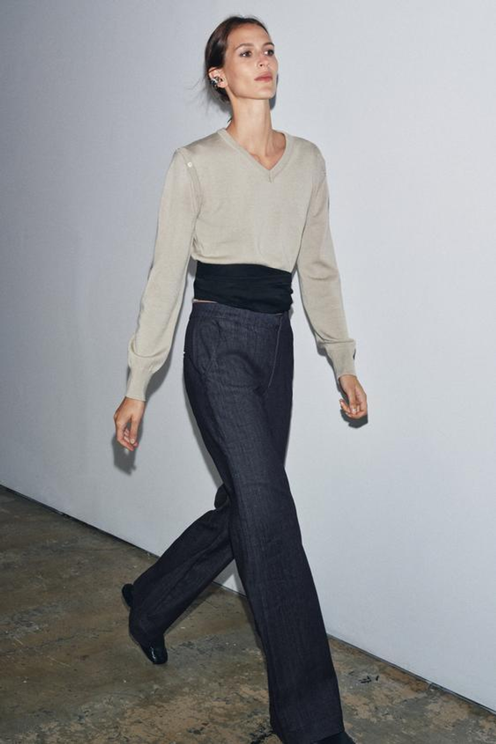 ZARA ДЖИНСЫ КЛЕШ СО СРЕДНЕЙ ПОСАДКОЙ — ZW COLLECTION, СИНИЙ