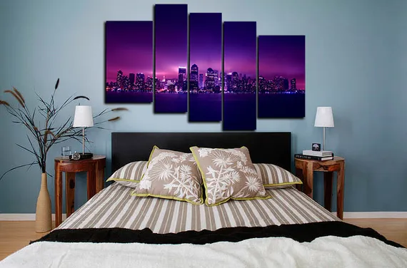 Модульная картина "Мерцающий город"