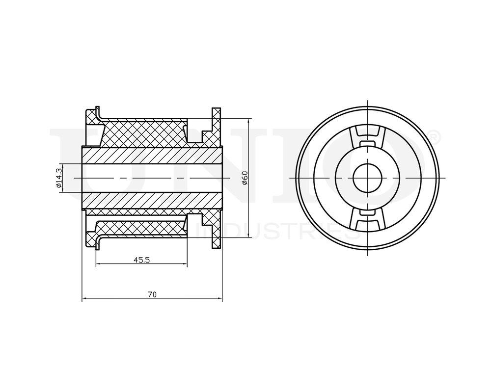 Сайлентблок передний заднего нижнего рычага UNIO RMP-20728