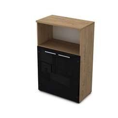 9Ш.017.8 Шкаф средний со стеклом и нишей (800*450*1245)